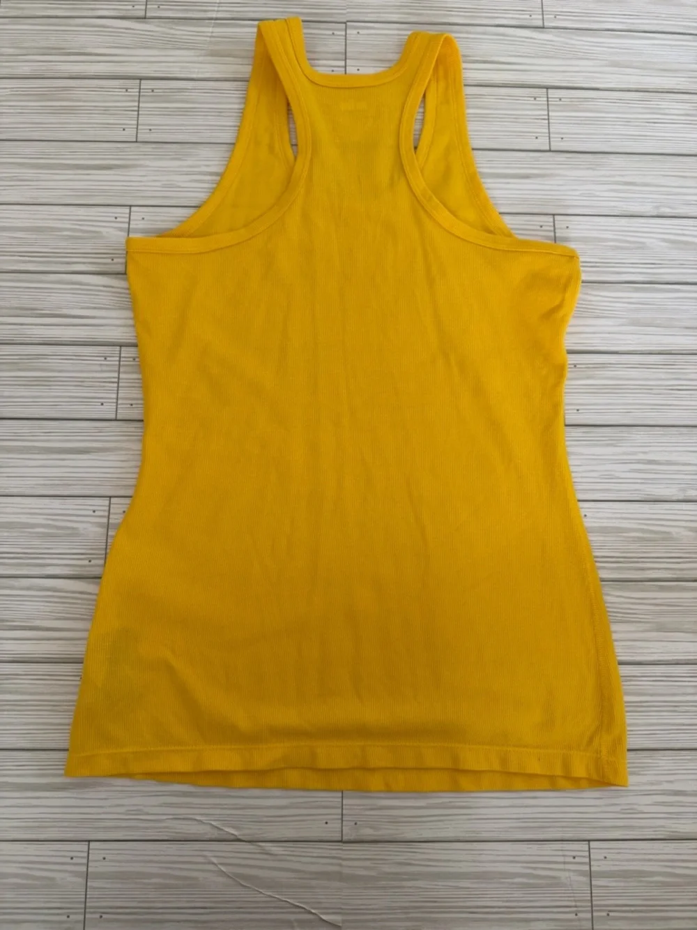 Nike | FitDri Yellow Ribbed Racerback Tank - Size Large - Picture 4 of 4